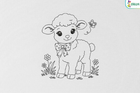 Cute Baby Lamb Embroidery Design Review for Apparel