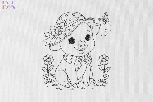 Review: Cute Piglet in Floral Sunhat Garden